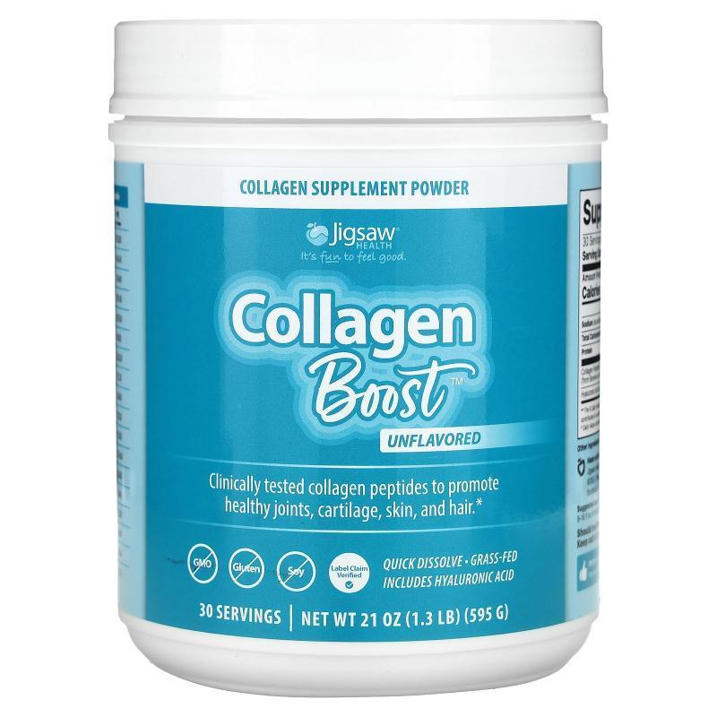 Jigsaw Health,Collagen Boost, Unflavored, 21 oz (595 g)