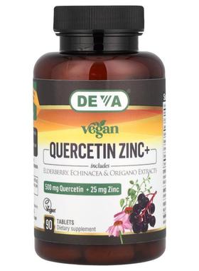 Deva,全素槲皮素，500 毫克 + 25 毫克，90 片