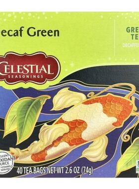 斯乐,Green Tea, Decaf, 40 Tea Bags, 2.6 oz (74 g)