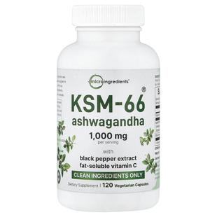 Micro Ingredients,KSM-66® 南非醉茄素食胶囊,120 粒