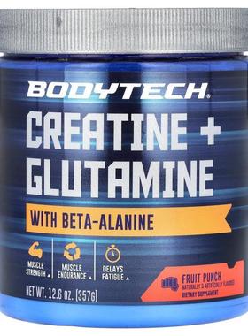 BodyTech,Creatine + Glutamine With Beta-Alanine, Unflavored,