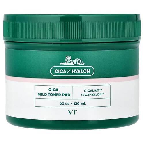 VT Cosmetics,Cica Mild Toner Pad, 60 Pads