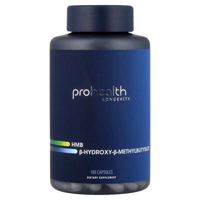 ProHealth Longevity,HMB B-Hydroxy-B-Methylbutyrate, 180 Caps