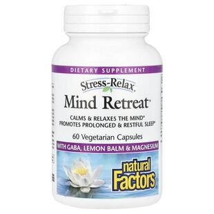 Natural Factors,Stress-Relax,Mind Retreat,60 粒素食胶囊