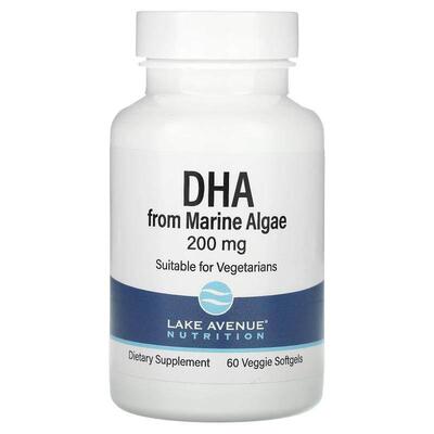 Lake Avenue Nutrition,海藻 DHA，素食 Omega，200 毫克，60 粒