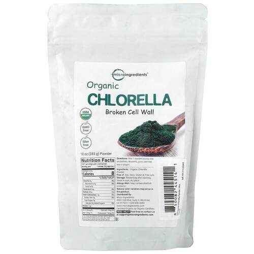 Micro Ingredients,Organic Chlorella Broken Cell Wall, 10 oz