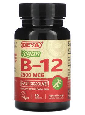 Deva,全素 B12，速溶，2500 微克，90 片