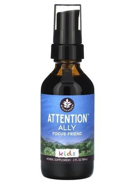 WishGarden Herbs,Kids, Attention Ally Focus Friend, 2 fl oz