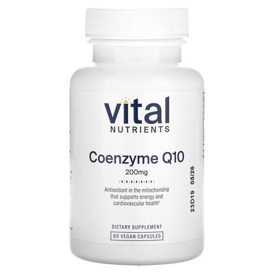 Vital Nutrients,Coenzyme Q10, 200 mg, 60 Vegan Capsules