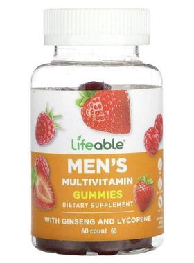 Lifeable,男性多维生素软糖浆果味60 粒软糖