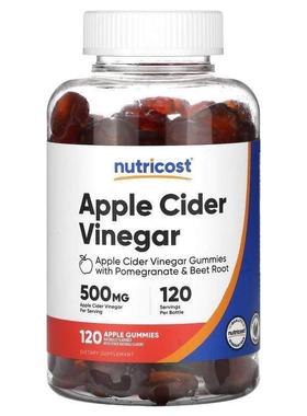 Nutricost,Apple Cider Vinegar Gummies, Apple, 500 mg, 120 Gu