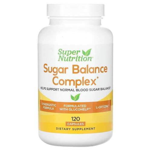 Super Nutrition,Sugar Balance Complex, 120 Veggie Capsules