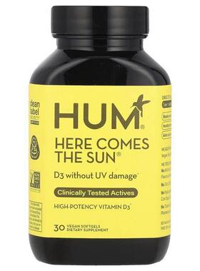HUM Nutrition优效维生素 D3，30 粒全素软胶
