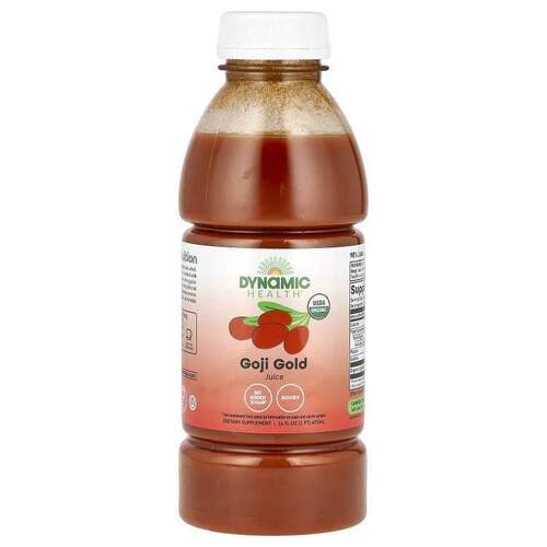 Dynamic Health,Goji Gold, Certified Organic Goji 100% Juice,