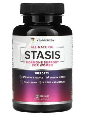 Vitauthority,Stasis 女性天然荷尔蒙支援，120 粒胶囊