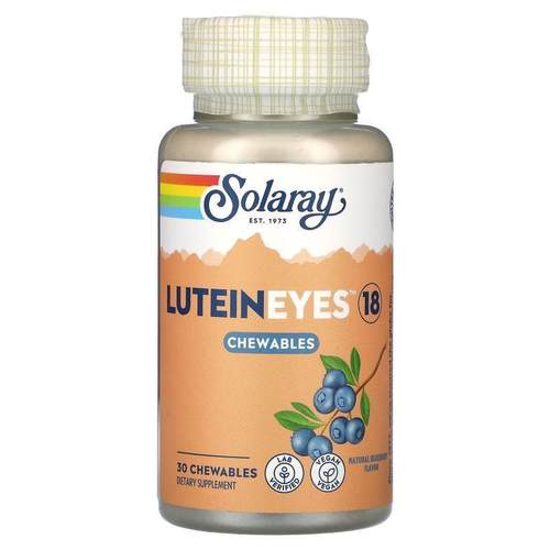 Solaray,Lutein Eyes 18, Natural Blueberry, 30 Chewables