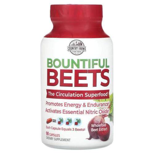 Country Farms,Bountiful Beets, Whole Beet Extract, 90 Capsul