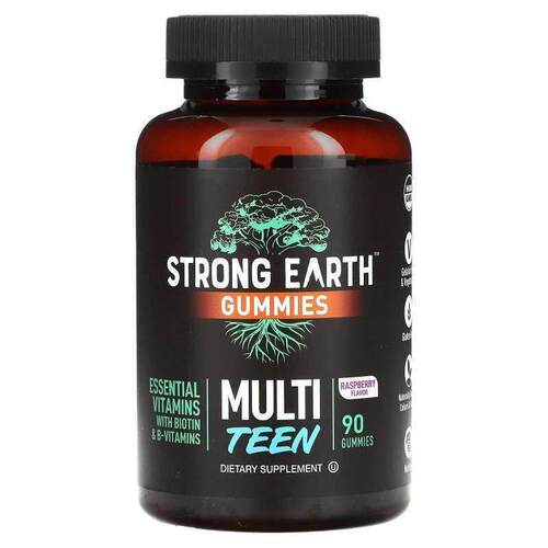 Yum-Vs,Strong Earth Gummies, Multi Teen, Raspberr
