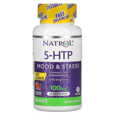 Natrol,5-HTP速溶片超优效野生浆果味100 毫克，30 片