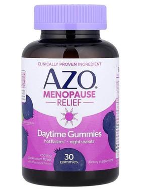 AZO更年缓解日间软糖清爽黑醋栗缓解潮热夜汗情绪波动平衡改善更