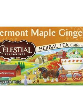 斯乐,Herbal Tea, Vermont Maple Ginger, Caffeine Free , 20 Te