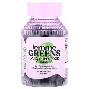 Lemme,Greens, Daily Superfood Gummies, Berries & Greens,