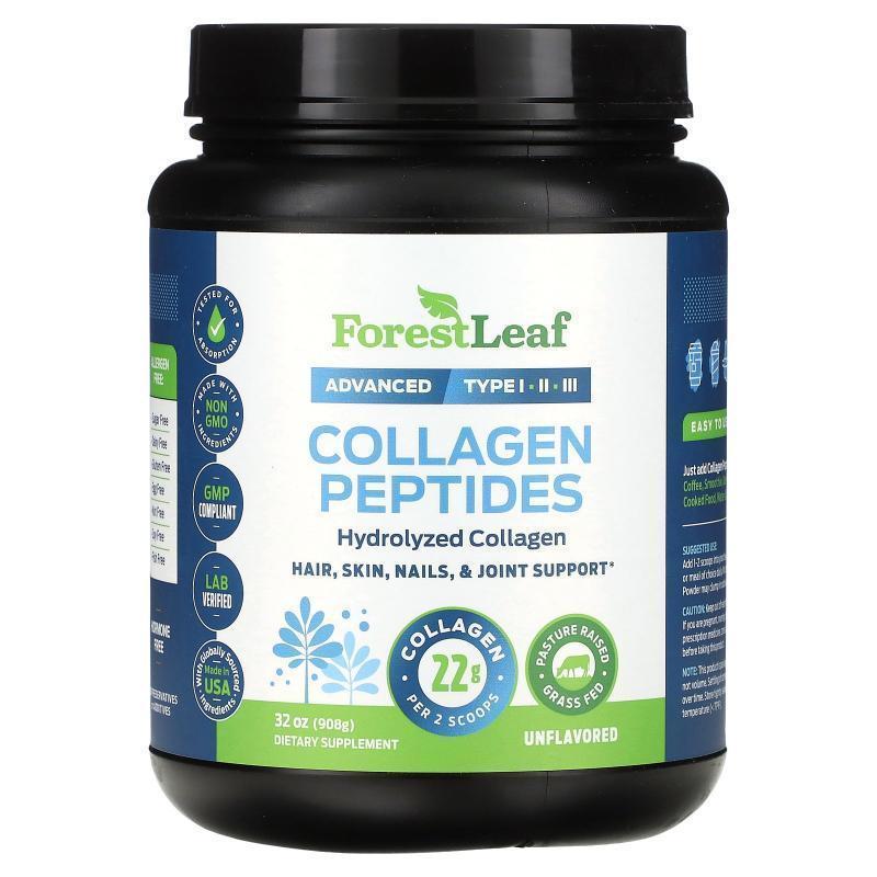 Forest Leaf,Collagen Peptides, Unflavored, 16 oz (454 g)