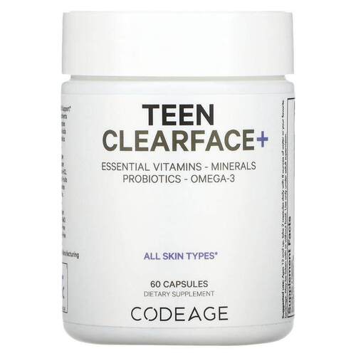 Codeage,Teen Clearface Vitamins，各种肤质，60 粒胶囊