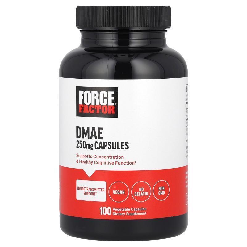 Force Factor,DMAE, 250 mg, 100 Vegetable Capsules