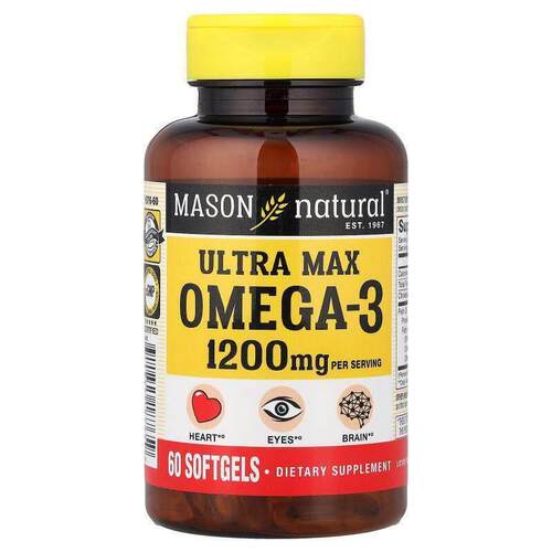Mason Natural,Ultra Max Omega3, 60 Softgels (600 mg per Soft