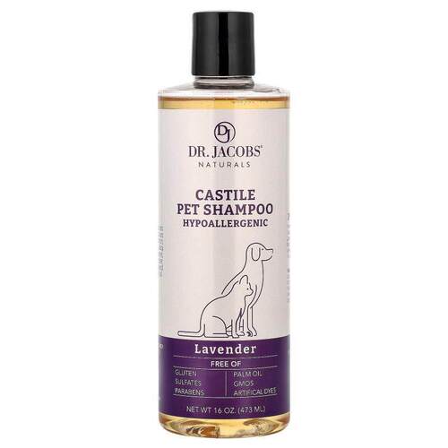 Dr. Jacobs Naturals,Castile Pet Shampoo, Lavender, 16 oz (47