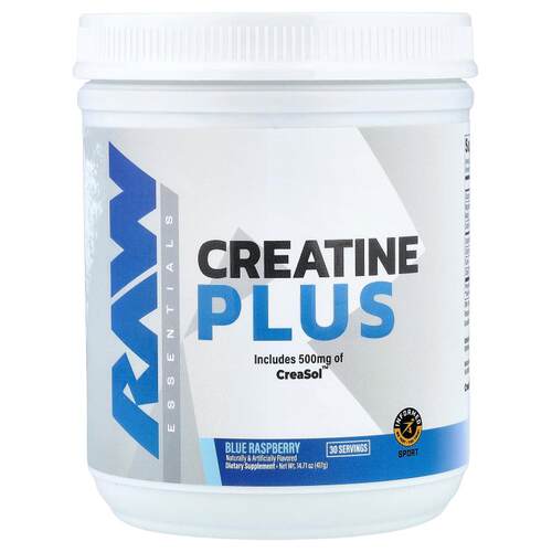 Raw Nutrition,Essentials, Creatine Plus, Blue Raspberry, 14.