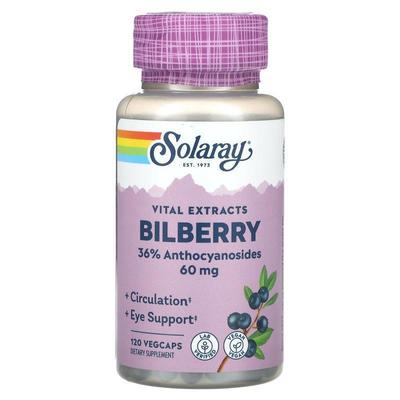 Solaray,Vital Extracts, Bilberry, 60 mg, 120 VegCaps