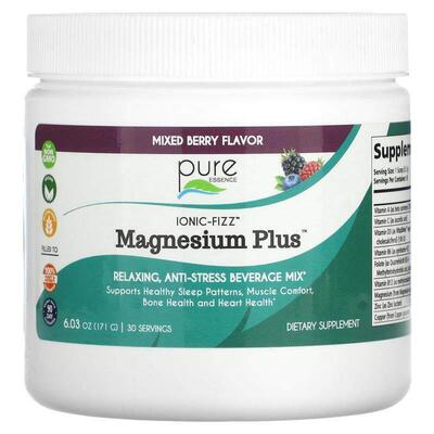 Pure Essence,Ionic-Fizz, Magnesium Plus, Mixed Berry, 6.03 o