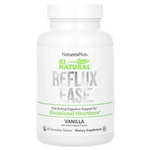 自然加,Gi Natural, Reflux Ease, Vanila, 60 Chewable Tablets