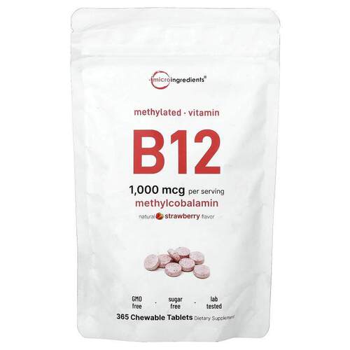 Micro Ingredients,Vitamin B12, Natural Strawberry, 1,000 mcg