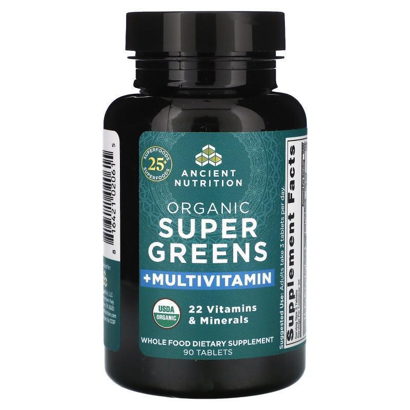 Dr. Axe / Ancient Nutrition,有机 Super Greens + 多维生素，90