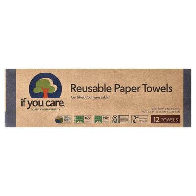 If You Care,Reusable Paper Towels, 12 Towels
