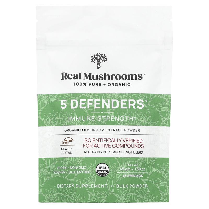 Real Mushrooms,有机，5 Defenders，机体机体防御力，1.59 盎司4