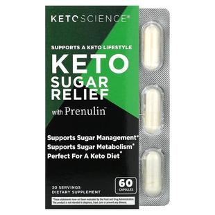 Keto Science,Keto Sugar Relief with Prenulin, 60 Capsules