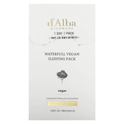 d'Alba,全水全素睡眠支持包，12 包，每包 0.13 液量盎司（4 毫升