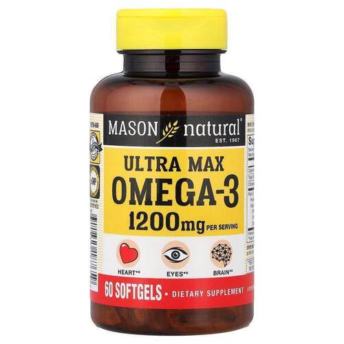 Mason Natural，Ultra Max Omega3，60粒软胶囊（每粒600毫克）