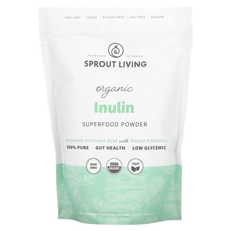 Sprout Living,Organic Inulin, Superfood Powder, 1 lb (450 g)