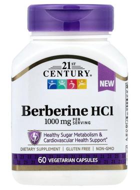 21世纪,Berberine HCI, 1,000 mg, 60 Vegetarian Capsules