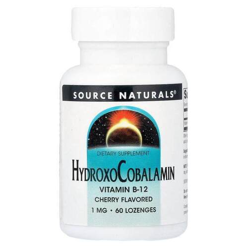 源美,HydroxoCobalamin, Cherry, 1 mg, 60 Lozenges
