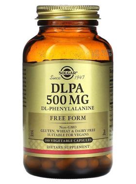 索尔加,DLPA，游离形式，500 毫克，100 粒素食胶囊。