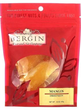 Bergin Fruit and Nut Company,Mangos, Dried Slices, 4.5 oz (1