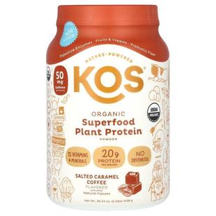 KOS,Organic Superfood Plant Protein Powder, Salted Caramel C