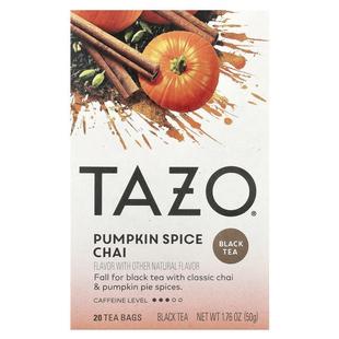 星巴克泰舒茶,Black Tea, Pumpkin Spice Chai, 20 Tea Bags, 1.7