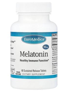 EuroMedica,Melatonin, 10 mg, 60 Sustained Release Tablets